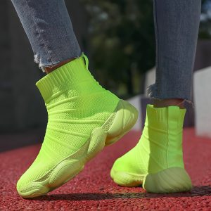 Mr.Modars Women'S Slip-On Platform Mid-Calf Boots - Breathable Fabric Upper, Round Toe & Flat Sole, All-Season Casual Sneakers with EVA Cushioning, Light Blueu002FWhite Design, Comfortable Walking Shoes, Trendy Midboot Style, Flexible Footwear