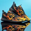 Men’s Casual Walking Shoes Fire Print Sneaker Lightweight Stylish Athletic Tennis Sports Running Shoes For Outdoor Hiking Travel For Halloween