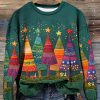 Women’S 3D Printed Christmas Sweater with Festive Tree & Snowflake Pattern – Soft Green Crewneck Pullover, Long Sleeve Casual Sweater with Multicolor Holiday Motifs, Machine Washable All-Season Comfort for Christmas Parties & Casual Attire, Christmas Sweatshirt, Crewneck Sweatshirt Women, Sweatshirts For Women, Sweatshirt, Women Sweatshirt, Womens Sweatshirts, Christmas Gifts, Cute Sweaters, Sweater Hoodie, Green Sweatshirt, Graphic Sweater, Hoodie Mujer, Green Sweater, Hoodie Women