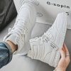 Unisex High-Top Outdoor Casual Sneakers – White Synthetic, Breathable Fabric Lining, TPR Sole for All-Season Comfort & Durability, Perfect for Hiking, Sports & Casual Attire