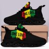Men’s Lightweight Breathable Sneakers – ONE LOVE Graphic Streetwear Shoes in Greenu002FYellowu002FRed – Cushioned EVA Sole Gym, Travel, Everyday – Lace-Up Low-Top Trainers – Plus Size Available – All-Season Casual Shoes, Gym Footwear, Vibrant Design, Durable Construction, Urban Fashion