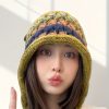 Men’S & Women’S Winter Beanie – Soft Loose-Fit Multi-Color Striped (GreenOrange) Windproof Earlobes & Tassel Trim, Lightweight Warm Unisex for ski Hat for Outdoor Activities, Machine Washable Cold Weather Accessory – Autumnu002FWinter Casual & Sports Be