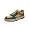 Men’s Extra Large Size Sneakers – Low-Top Breathable TPU Sole & Lace-Up Closure, Greenu002FGoldenu002FGreyu002FGrey-Green Color Options, Casual Sports Shoes with Arch & Cushioned Comfort for Gym, Jogging, Yoga – 2025 New Release (Large Widths Available) – Solid Color Design with White Laces & Golden Accent, PU Lining & TPU Sole, Round Toe, Minimalist Style for Men’s Fashion – Autumn Wear, High Quality Shoes for Men, Large Wide Width Mens Shoes, Shoes for Men Fashion,