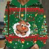 Women’S Festive Christmas Reindeer Hoodie – Cozy Long Sleeve Pullover with 3D Digital Print, Cute Animal Design, and Pockets for Holiday Wear, Christmas Clothes