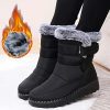 Women’S Mid-Calf Boots, Suitable for All Seasons, Winter New Fleece-Lined Warm Anti-Slip Durable Comfortable Casual Fashion Thick-Soled High-Top Thickened Warm Shoes