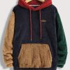 Women’S Cozy Fleece Hoodie with Color Block Design – Casual Long Sleeve Pullover with Kangaroo Pocket, Greenu002FBlacku002FRed, Perfect for Springu002FFall, Casual Wear Hoodie | Playful Design | Soft Texture, Cute Hoodie