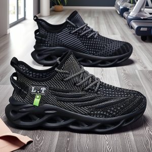 Men's Low-Top Breathable Knit Hiking Shoes - Arch & Anti-Odor Technology, Thick Cushioned MD Sole, Ergonomic Arch & Traction Tread - Lightweight Sneakers for Gym, Jogging, Walking - Slip-Resistant Low-Top Sneakers (Blacku002FGrayu002FWhite) - Summer 2025 New Design, Slip-On Closure, EVA Cushioning, Solid Color Options, Minimalist Style for Men's Sports & Hiking Shoes, Hiking Boots for Men