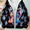Women’s Disney Stitch & Lilo Full-Zip Hoodie – Stitch Graphic with Hearts, Soft Zip-Up Jacket for Fallu002FWinter, Machine Washable Anime Sweatshirt for Fans, Birthdayu002FChristmas Gifts (Official Disney Character Apparel)