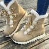 Women’s Casual All – Match, Stylish And Warm Snow Boots. Women’s Thickened, – Lined, Laced Mid – Calf Boots, Classic Womens Boots, Boots for Women, Boots for Women